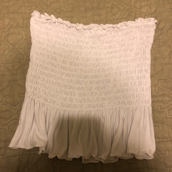 Tilly's white rutched peplum tube top NEVER WORN - Picture 2 of 5